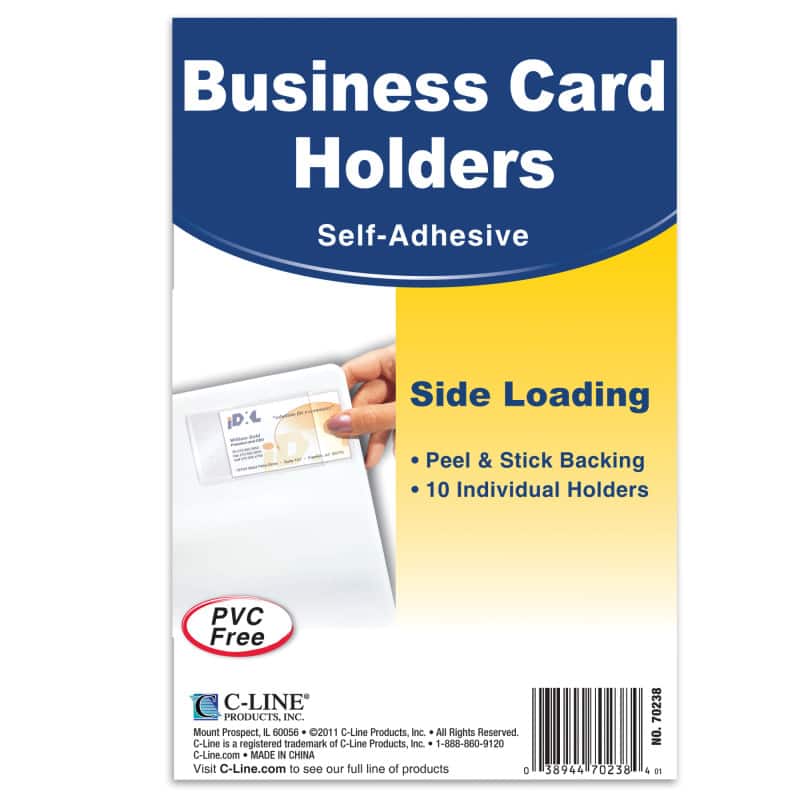 "C-line - Self-Adhesive Business Card Holder  Side Load  2"" x 3-1/2""  Pack of 10" price history on PriceWatchPro