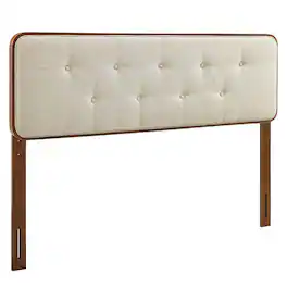 Collins Tufted Fabric and Wood Full Headboard by Modway - Brown