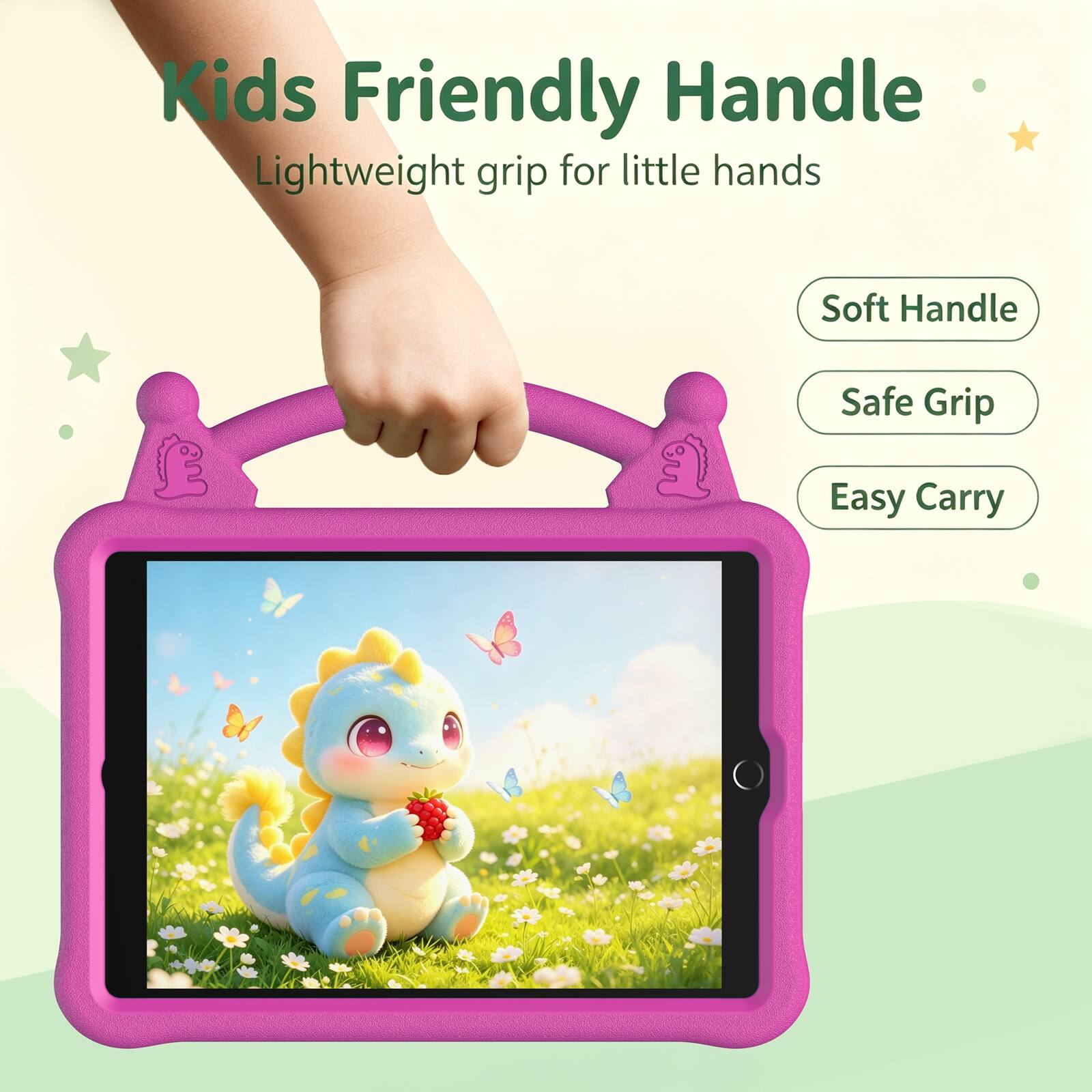 Kids Friendly Handle  
Lightweight grip for little hands  

Soft Handle  
Safe Grip  
Easy Carry