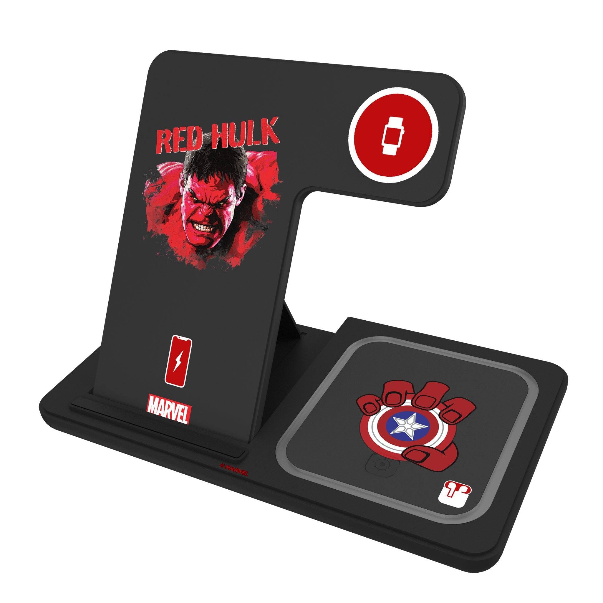 Keyscaper - Marvel Badge 3 in 1 Charging Station - Red Hulk