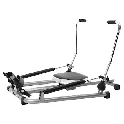 Front. Topteng - Double Hydraulic Rowing Machine for Home Gym - Adjustable Resistance, LCD Monitor, 360° Armrest, 250LBS Capacity - Black.