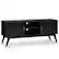 Front. Simpli Home - Draper SOLID HARDWOOD 60 inch Wide Mid Century Modern TV Media Stand in Black For TVs up to 65 inches - Black.