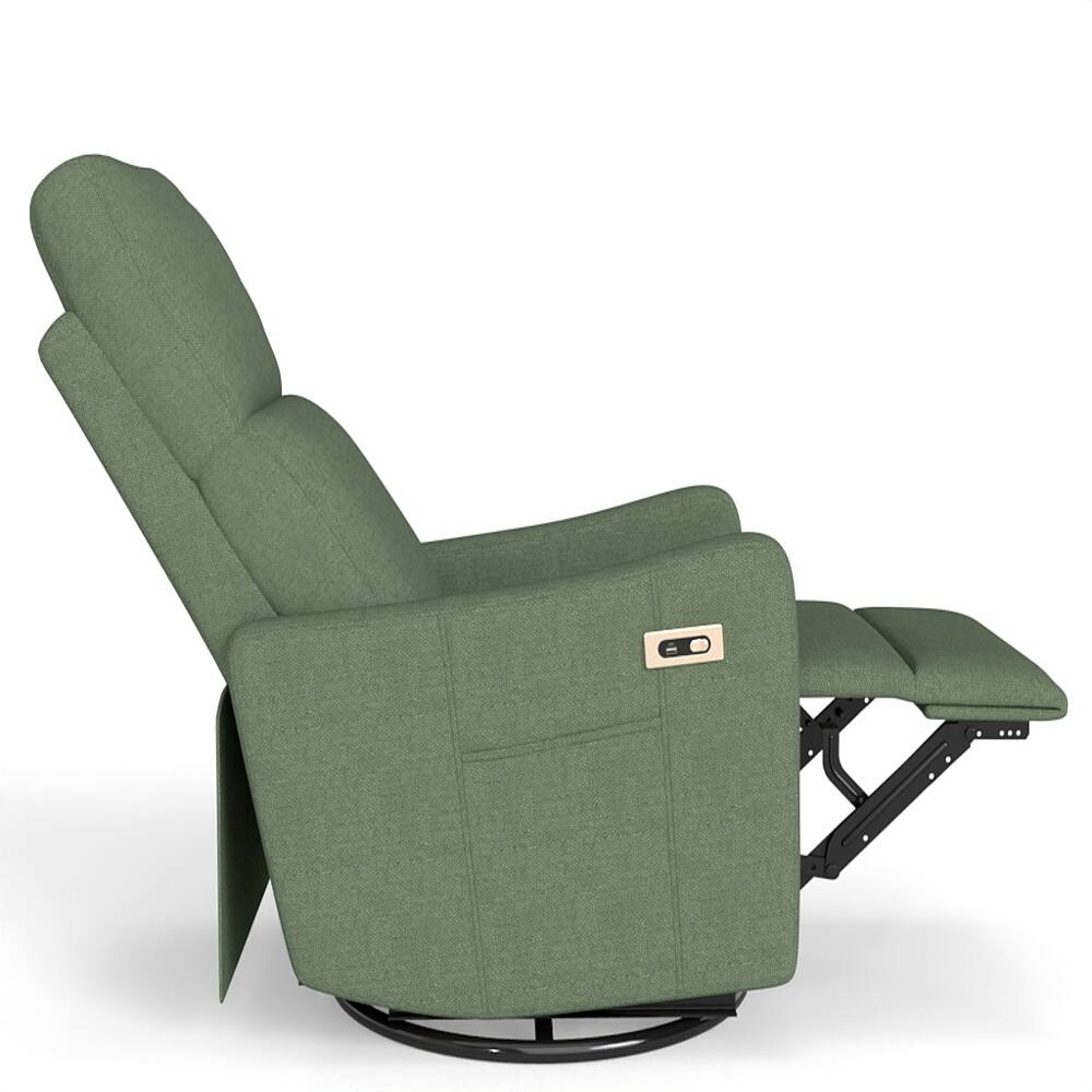 Alt View 10. Loheer - Loheer Power Swivel Recliner Chair Dark Green Rocker Recliner for Small Spaces Nursery Glider Recliner with USB Port - Dark Green.