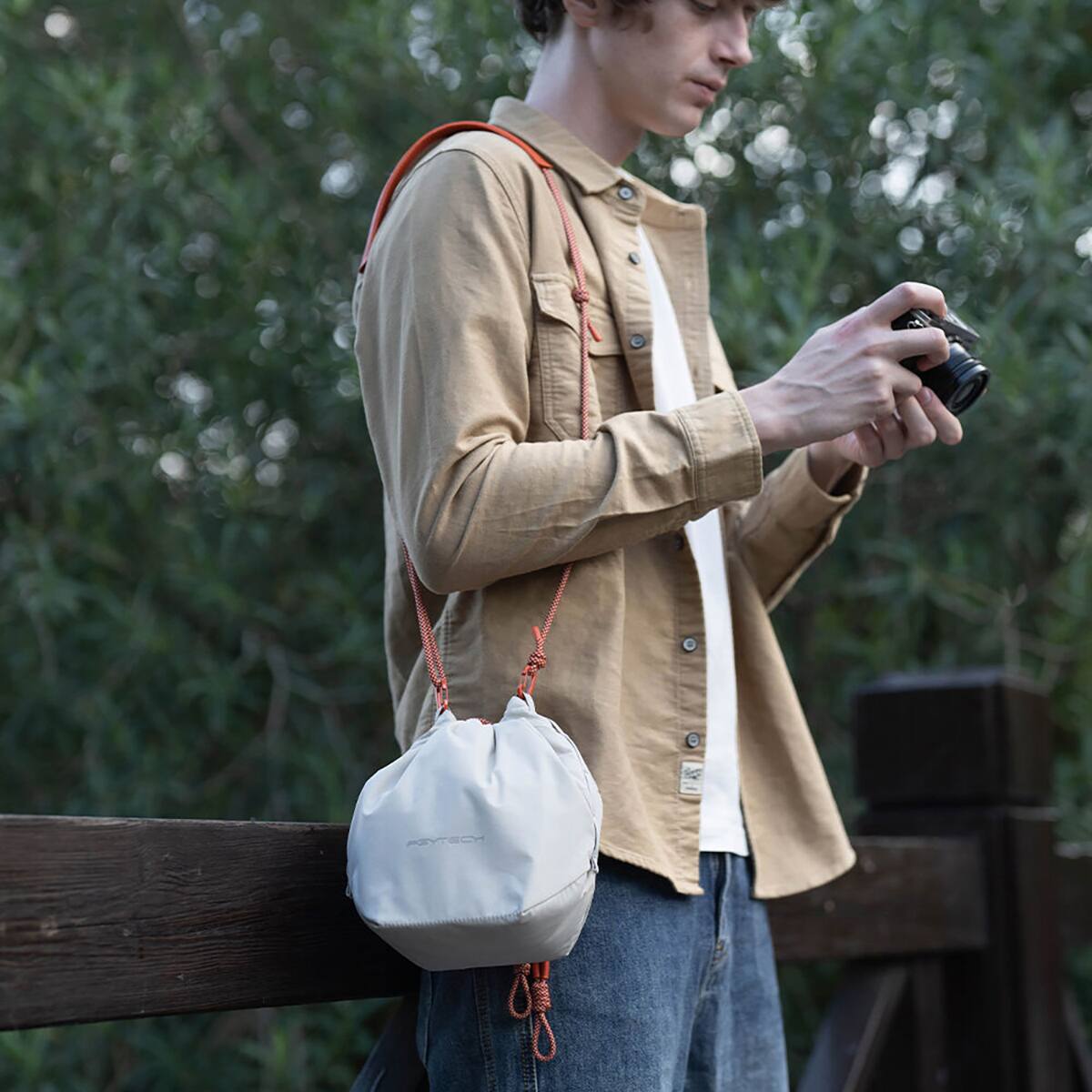 Alt View 5. PGYTECH - PGYTECH OneGo Drawstring Camera Bag - Forest.