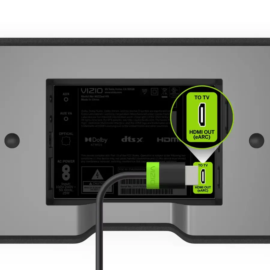 Alt View 17. VIZIO - M-Series All-in-One 2.1 Immersive Sound Bar with Dolby Atmos, DTS:X and Built In Subwoofers - Black.