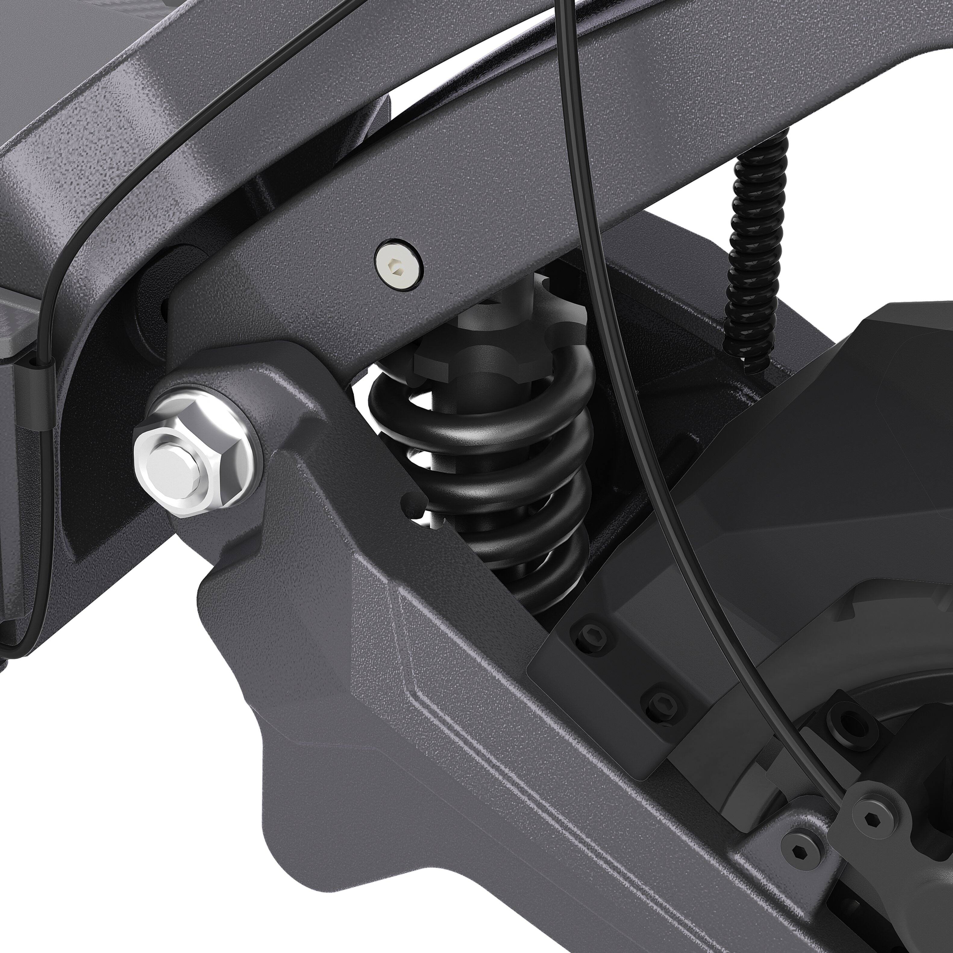 Alt View 7. Ausom - DT2 Pro Foldable Electric Scooter w/ 71 mi Max Operating Range & 42 mph Max Speed, Dual 1100W Motors, 3 Speed Modes - Gray & Yellow.