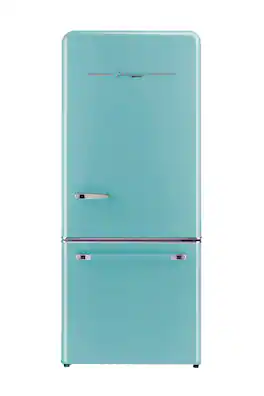 Unique Appliances - Classic Retro 30 in 17.7 cu. ft. Frost Free Retro Bottom Freezer Refrigerator - Ocean Mist Turquoise