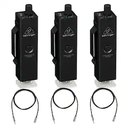 Behringer - 3-Pack Powerplay P2 Ultra-Compact Personal In-Ear Monitor Amplifier, Bundle with 3x Stereo Mini Male to Stereo