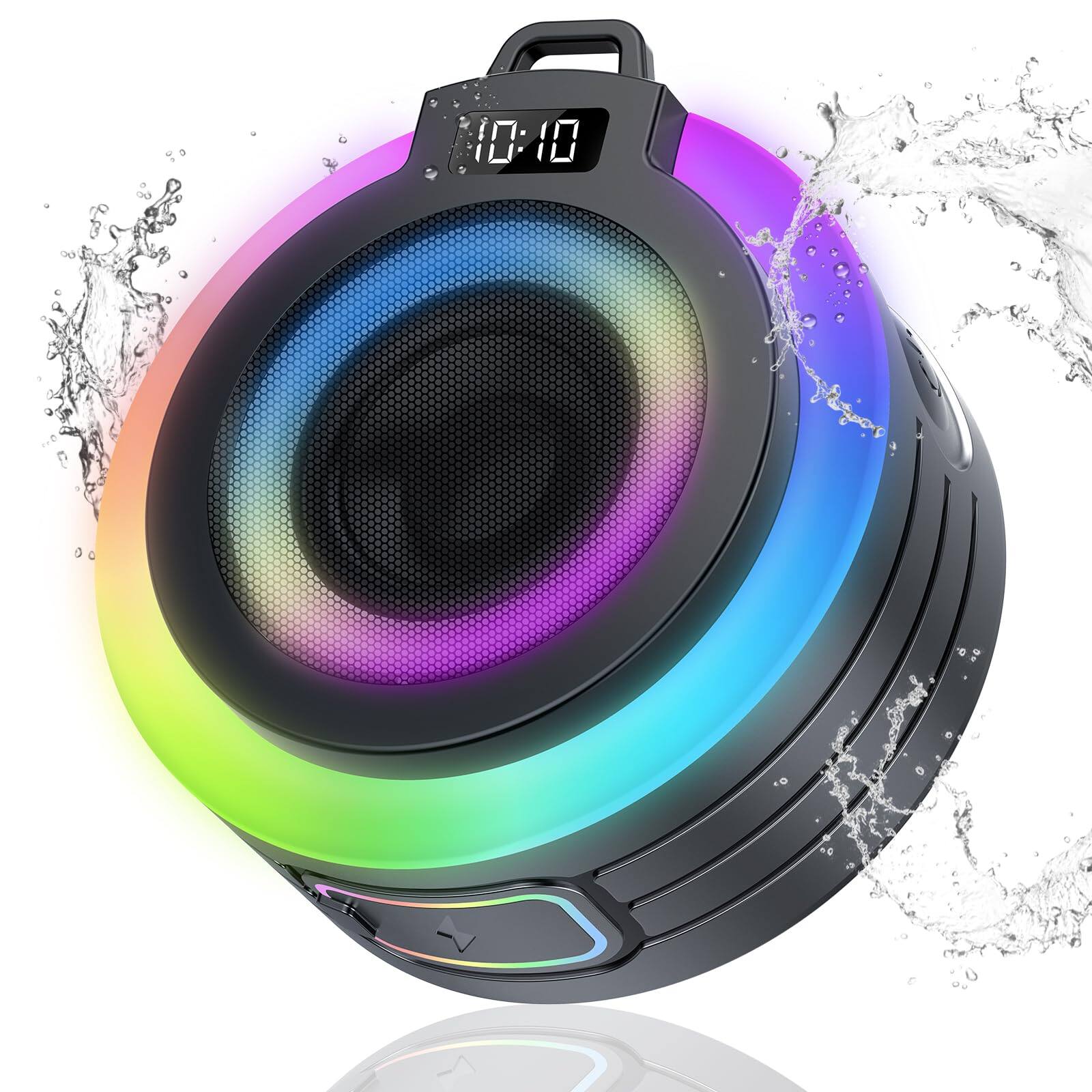 Dazzed Corner - Bluetooth Shower Speaker, Portable Bluetooth Speaker - Black