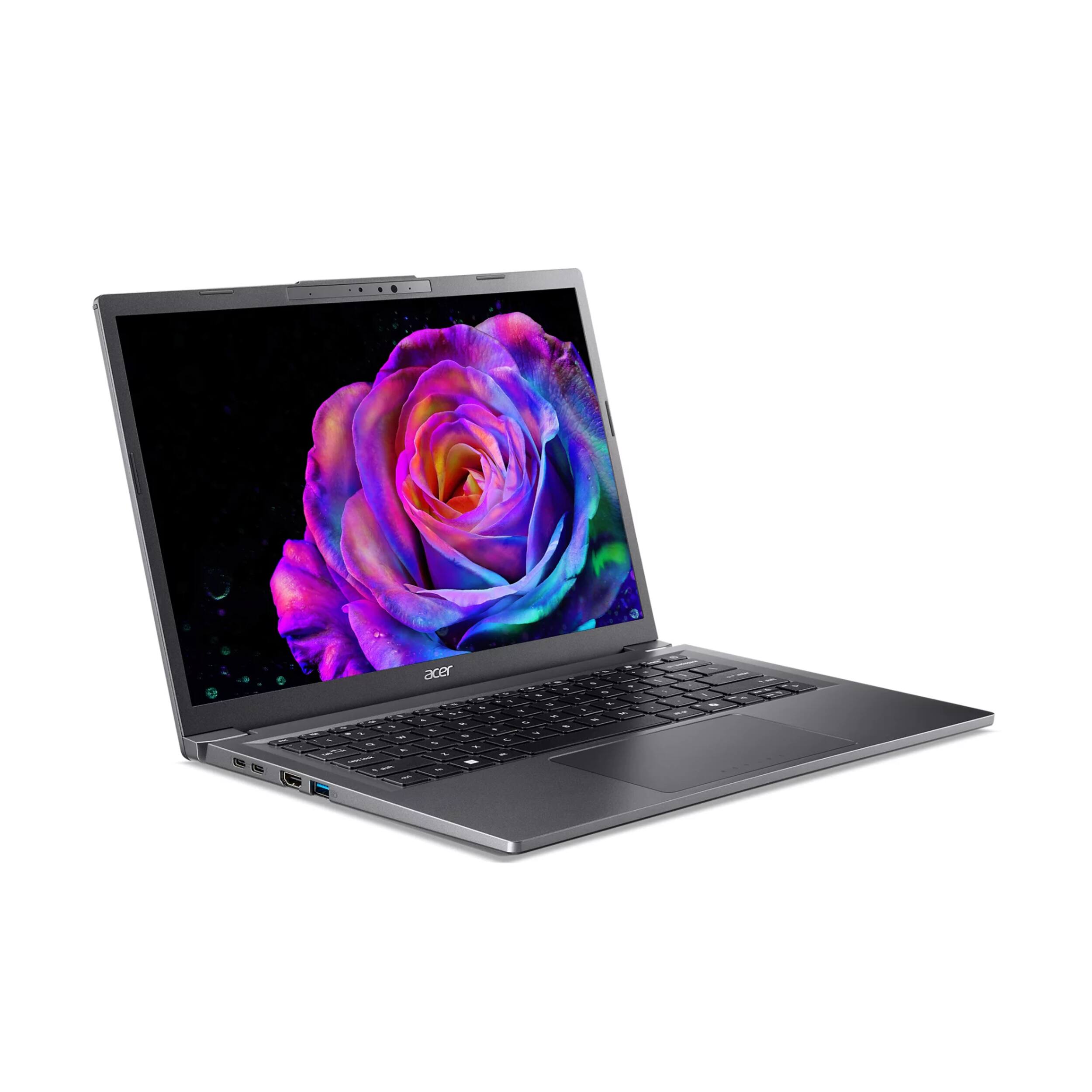Alt View 4. Acer - Acer Aspire 14" WUXGA Touch Copilot+ PC Laptop,Intel Ultra 5 226V,16GB LPDDR5X,2TB SSD+1TB Dock,Backlit,Win11 Pro,Gray - Gray.