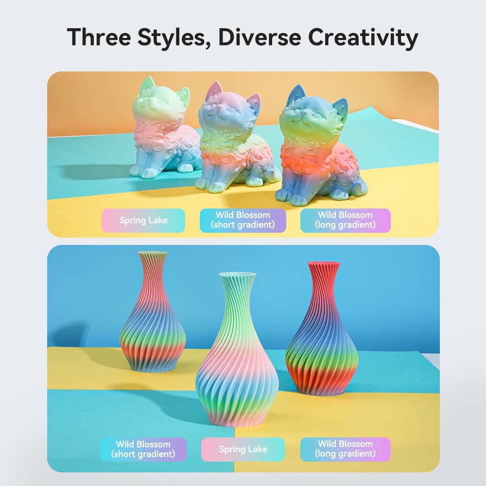 Three Styles, Diverse Creativity

- Spring Lake
- Wild Blossom (short gradient)
- Wild Blossom (long gradient)

- Spring Lake
- Wild Blossom (short gradient)
- Wild Blossom (long gradient)