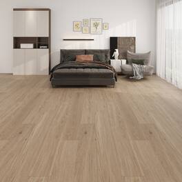Dotfloor - Superoak SEKET Laminate Flooring - 48"x7.7" Planks, 8 Planks/Box (20.56 sq ft/Box), 12mm Thick, AC4 Wear Rating - Noon Hickory