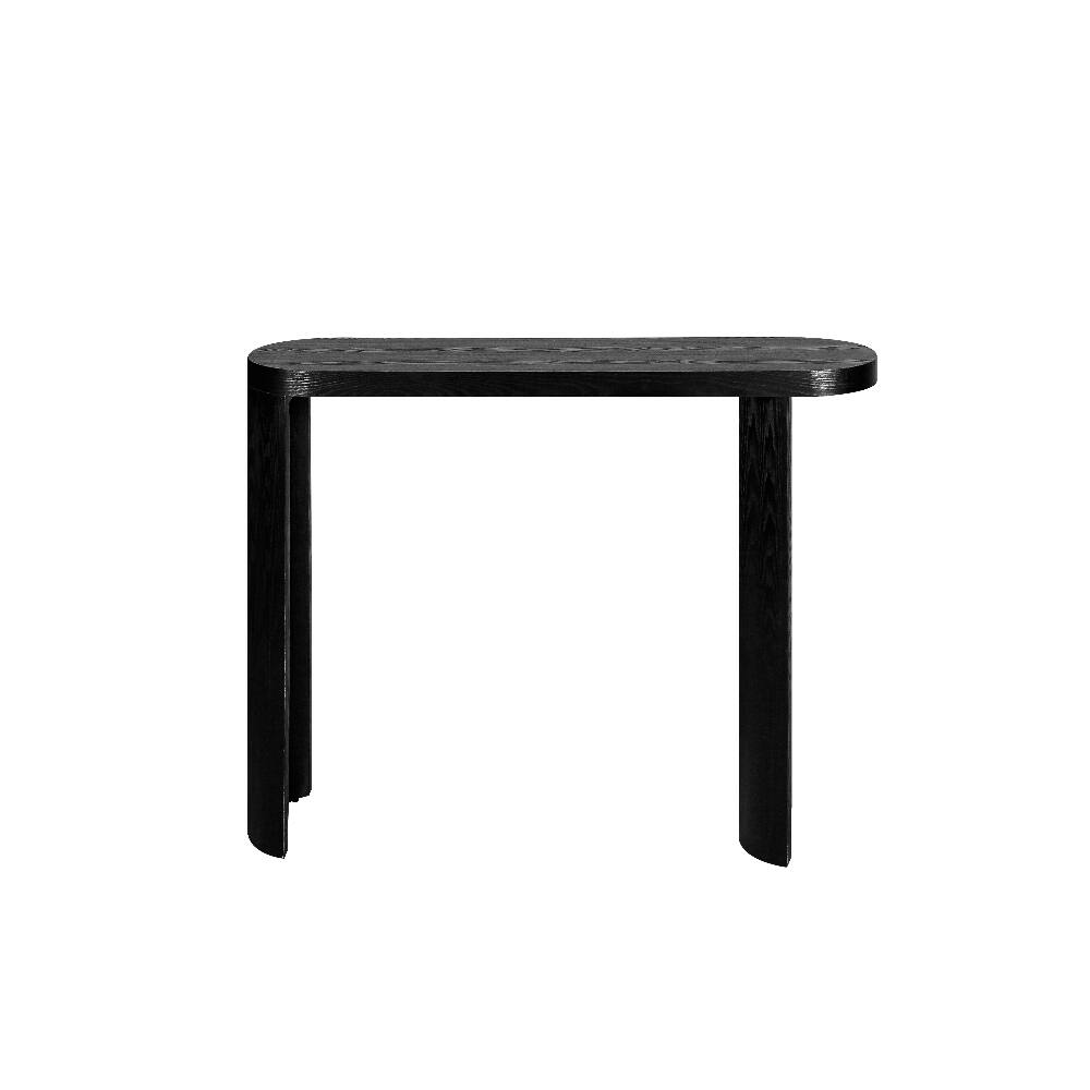 Alt View 10. Loheer - Loheer 60 inch black console table reversible curved legs oval entryway table - Black.