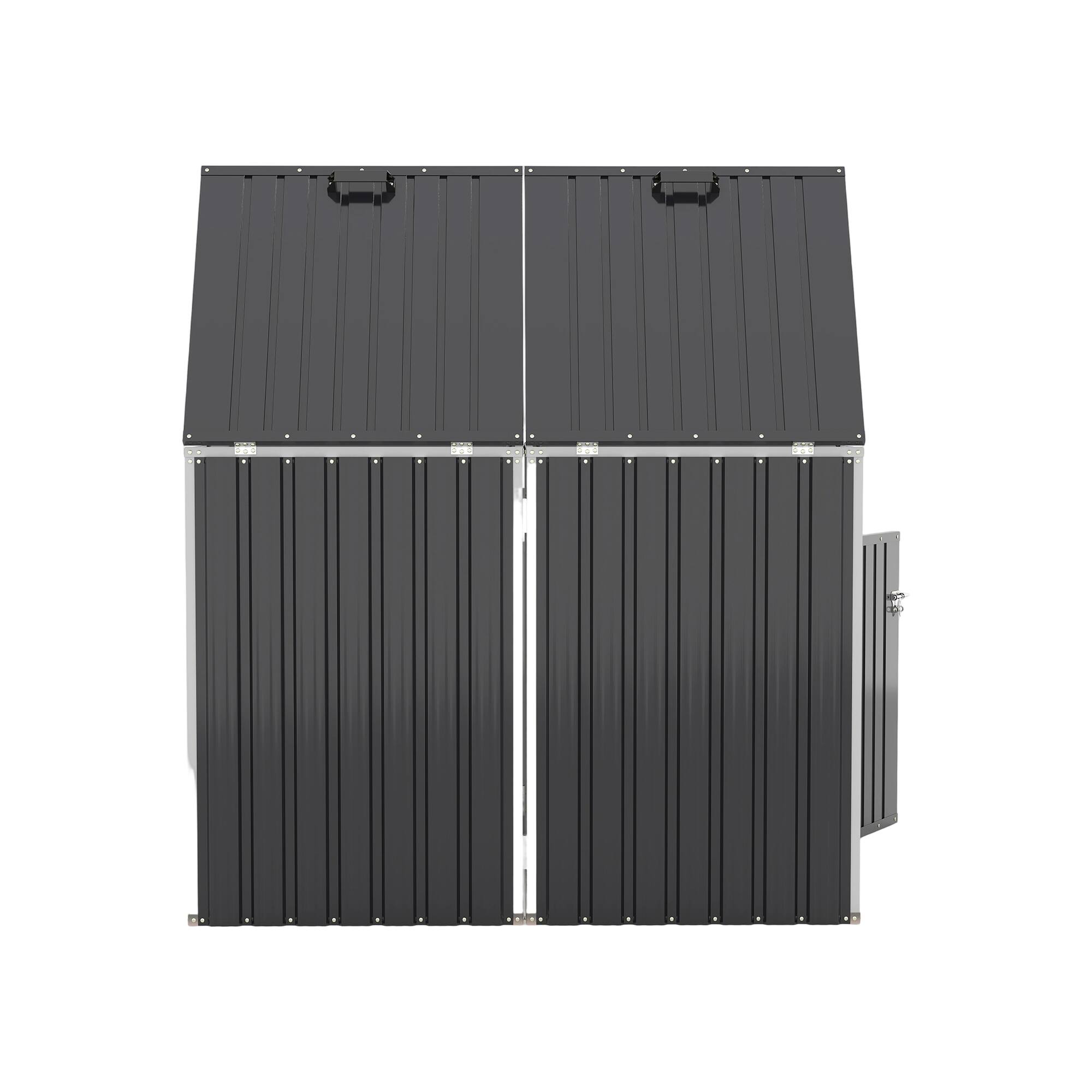 Alt View 6. Loheer - Loheer Metal Trash Can Storage Shed Outdoor Garbage Bin Enclosure Galvanized Steel Backyard Shed.