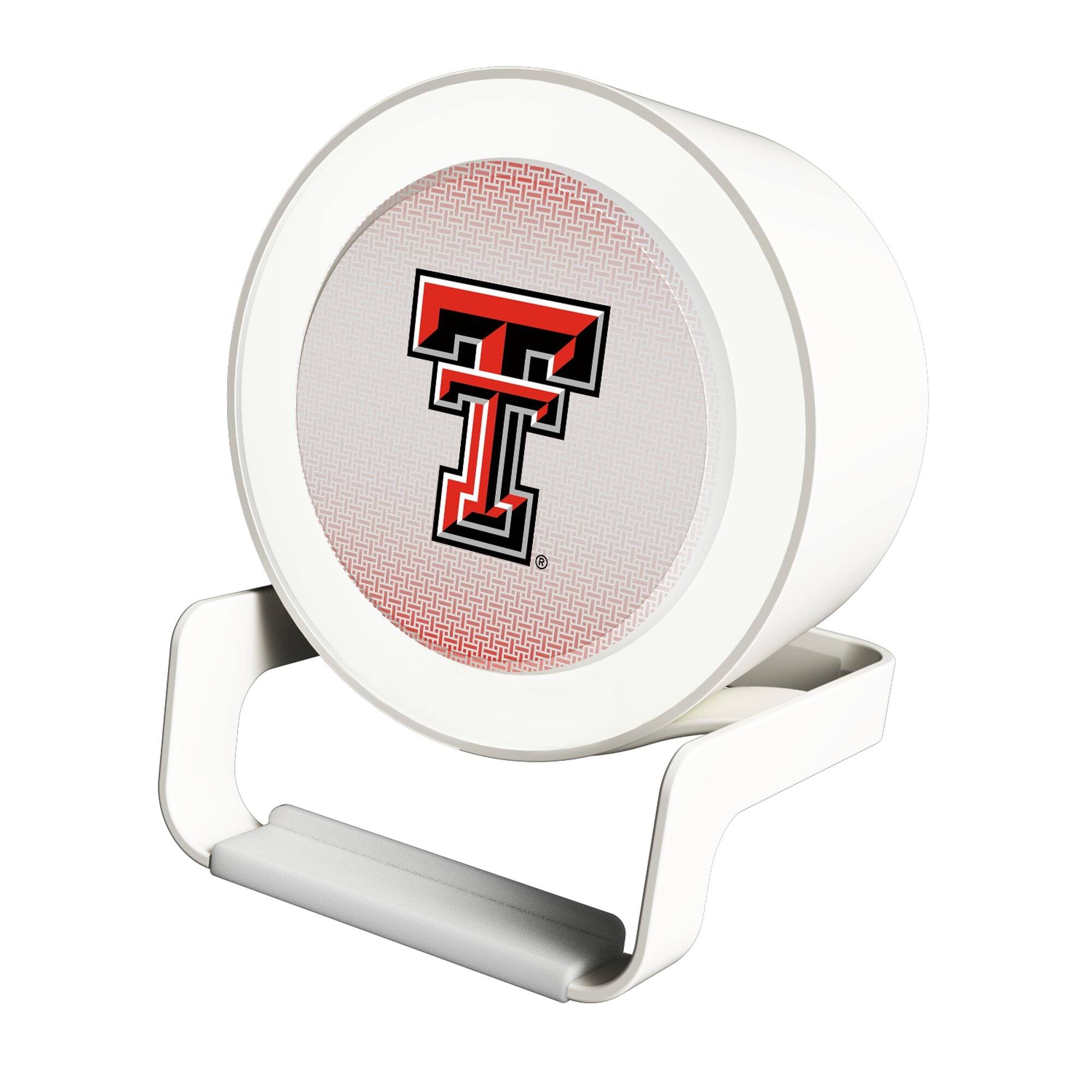 Front. Keyscaper - Texas Tech Red Raiders Linen Print Nightlight Charger & Bluetooth Speaker - White.