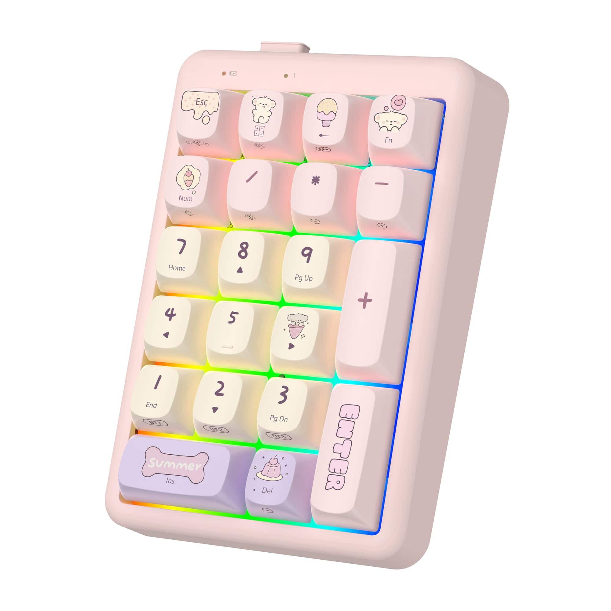 Earthley Blooms - Numberpad Hotswappable Numpad Bluetooth5.0type-c Wireless Numeric Keypad Rechargeable Number Rgb Gasket - Default
