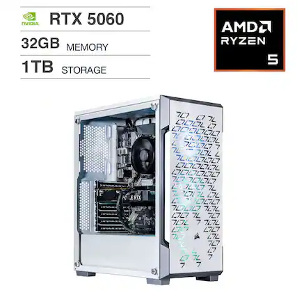 NVIDIA RTX 5060
32GB MEMORY
1TB STORAGE
AMD RYZEN 5
