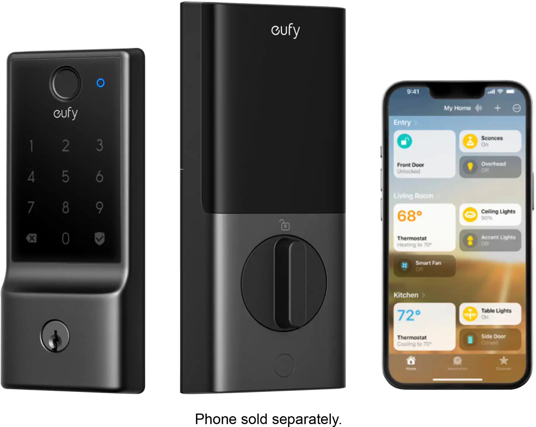 Smart Lock E31 WiFi Replacement Deadbolt Unlock with eufy App, Keypad, Smart Devices, and Fingerprint - Black