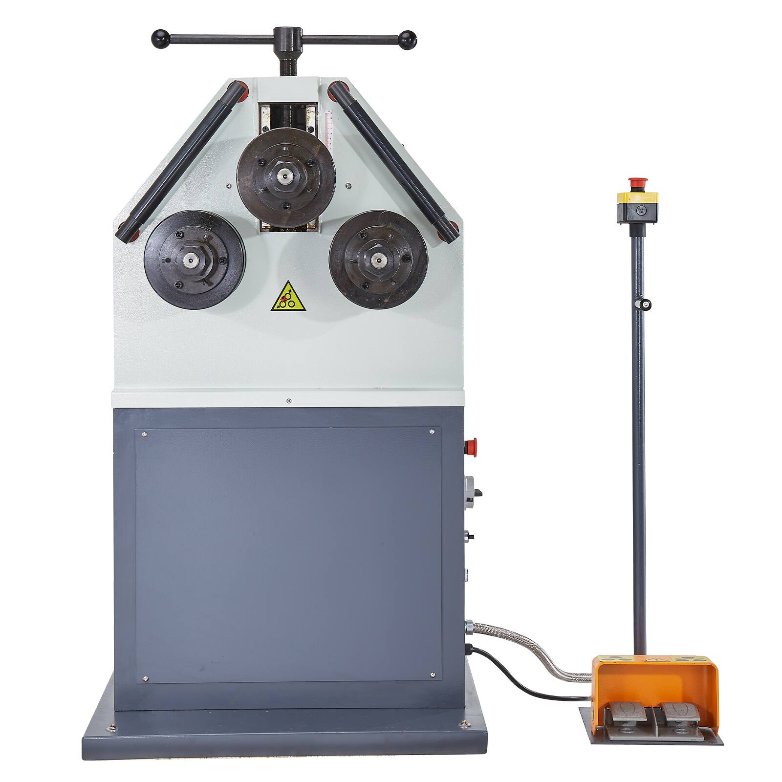 Alt View 5. VEVOR - 2.2KW Electric Roll Bending Machine, 3-Roller Electric Pipe Bender Machine with 180° Maximum Bending Angle - Black;White.