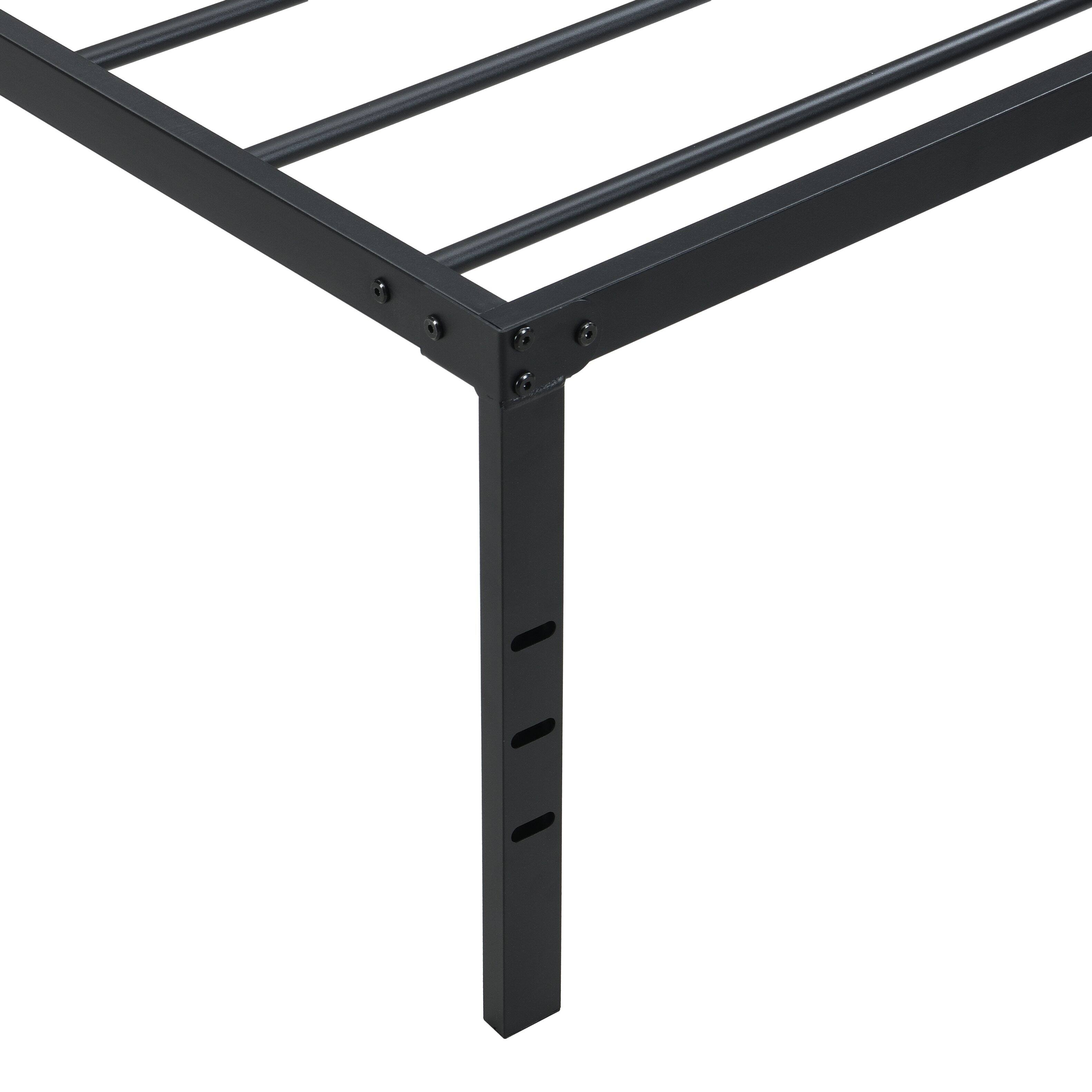 Alt View 4. LUCKY ONE - Twin Size Metal Bed Frame - Black.
