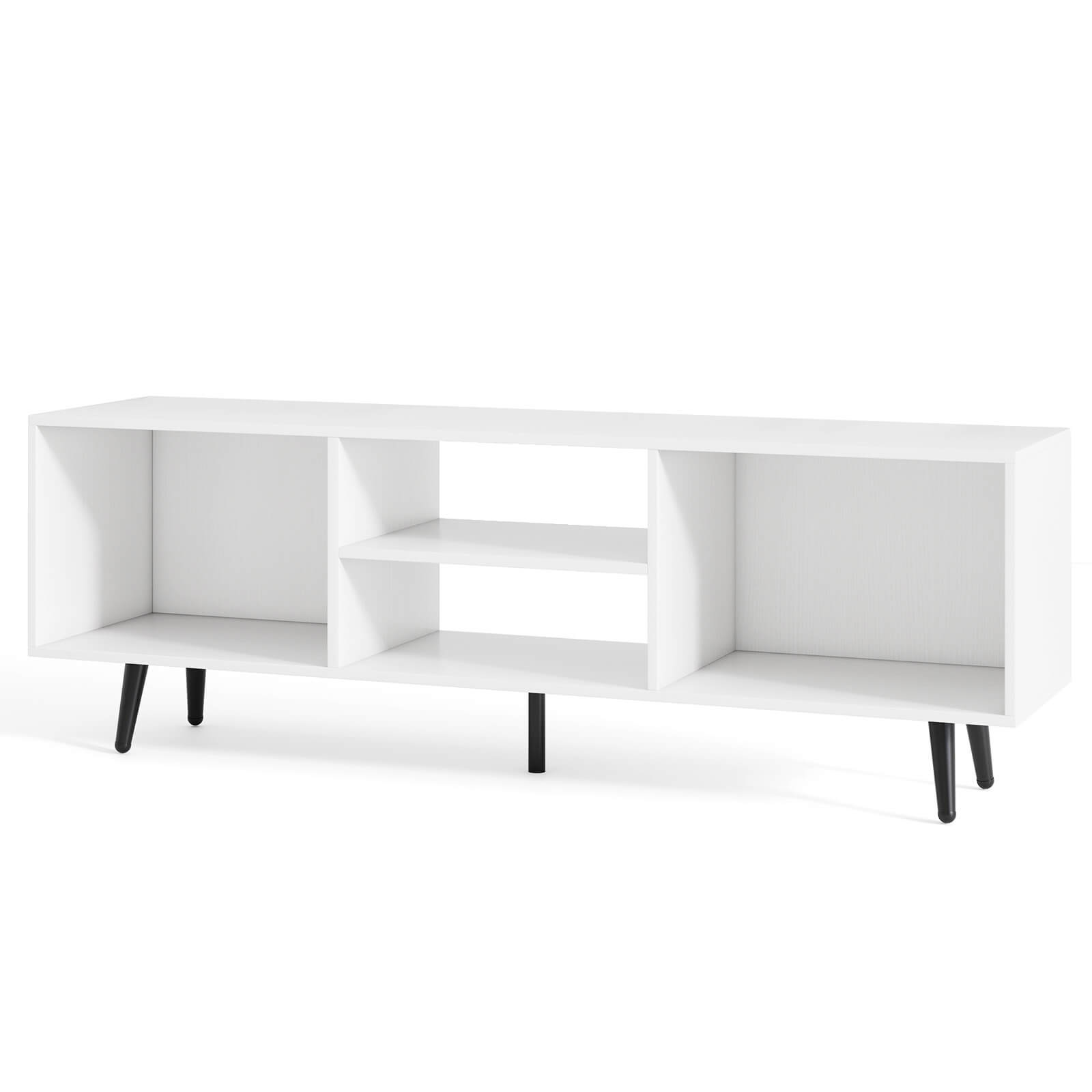 Alt View 9. Costway - Costway 47.5" Console Cabinet for 55-Inch TVs with Storage Shelves Heavy-duty Metal Legs - White.