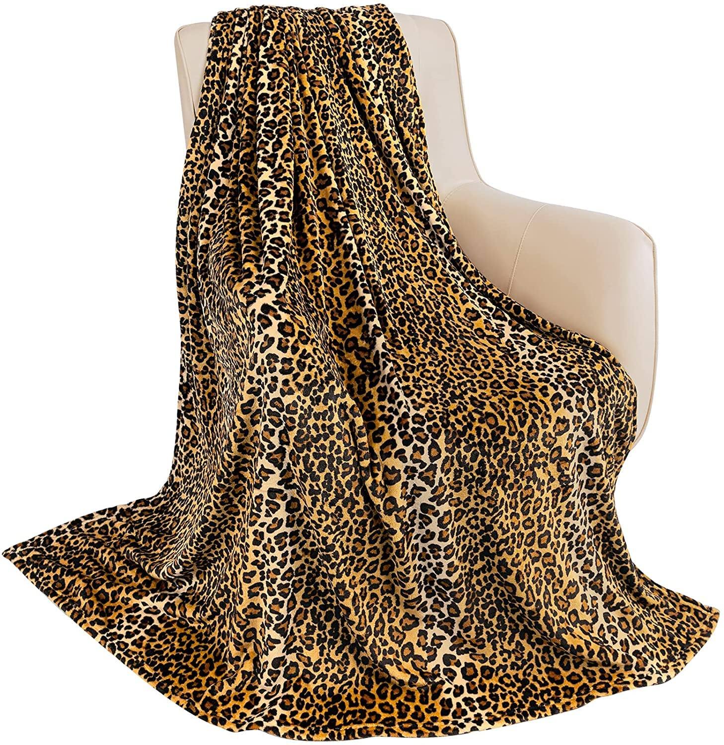 Brown Leopard Print Fleece (50x60 IN)