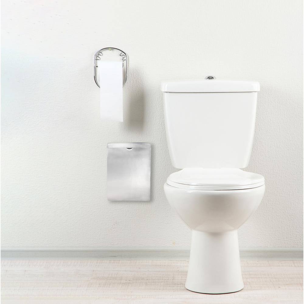 Alt View 1. Alpine Industries - Stainless Steel Wall-Mounted Sanitary Napkin Receptacle Trash Can - Silver.