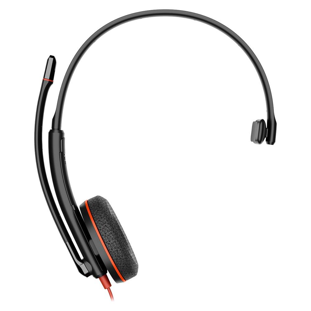 Angle. Poly - Headphones with Microphone 8X214A6 C3210 On-Ear Telephone Style - Black.