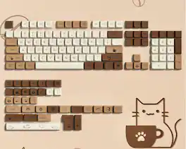 Womier - PBT Keycaps,XDA Profile Dye-Sublimation Keycaps Set Custom Key caps for Cherry Gateron MX Switch Mechanical Keyboard - Brown-138 Keys