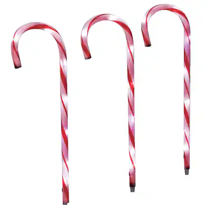 Front. Celebrations - Celebrations Clear Candy Cane 27 in. Pathway Decor (Case of 12) - Red|White.