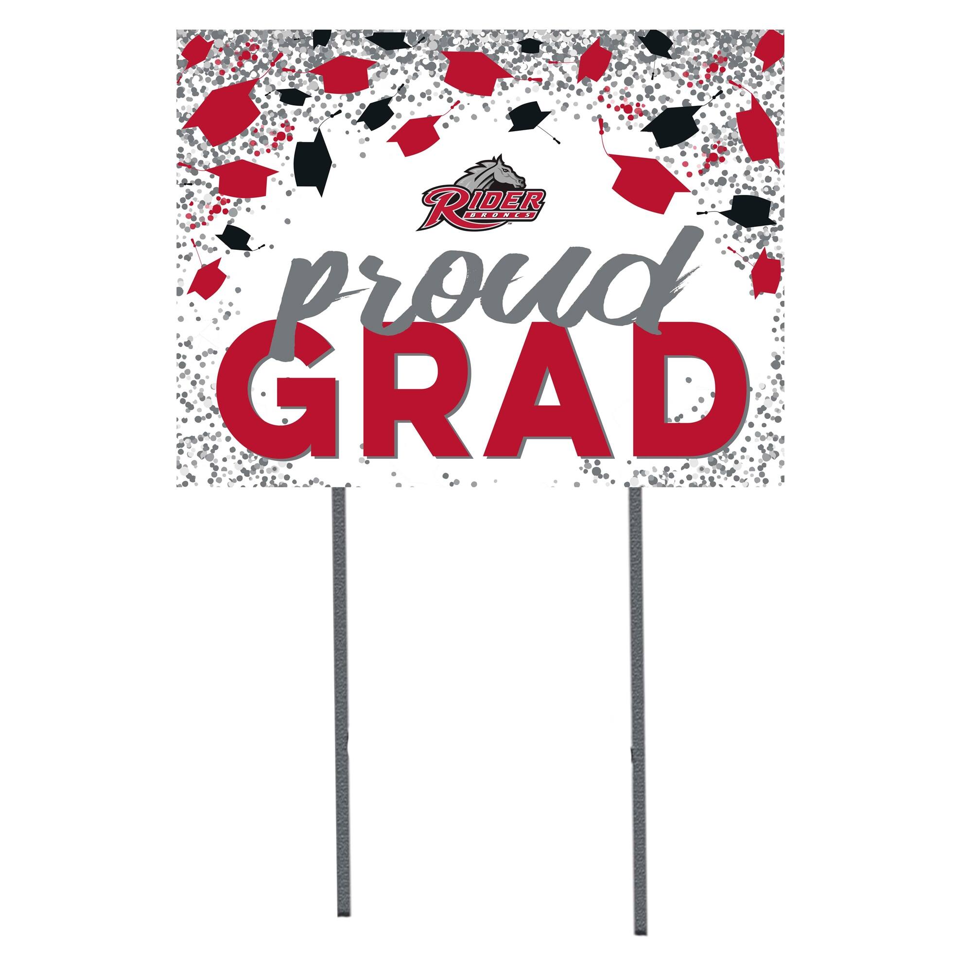 Rider Broncs 18" x 24" Proud Grad Yard Sign