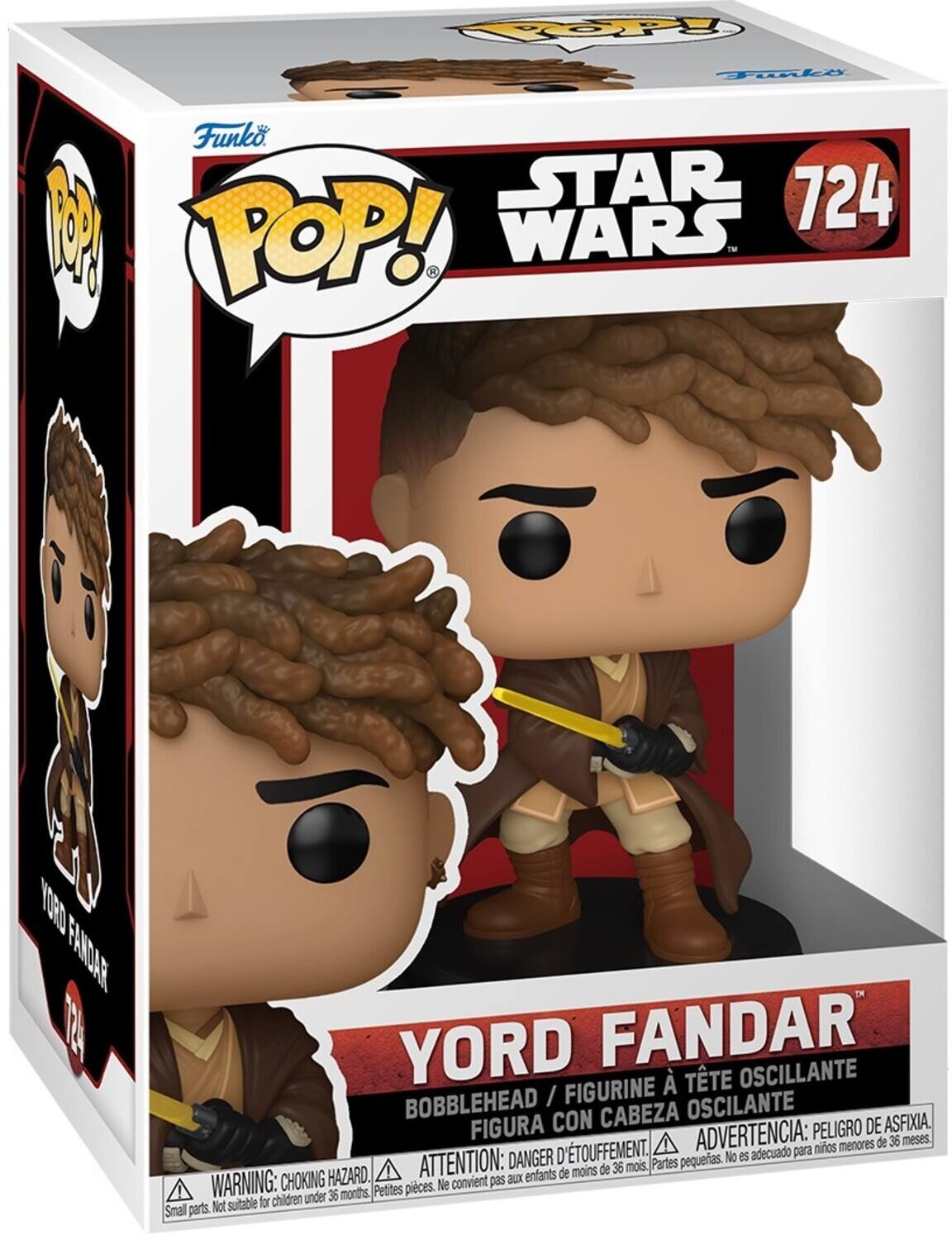 TOPY Toli  Funko STAR 724 M POP! R WARS M 1 YORD FANDAE HLL YORD FANDAR  TTE OSCILANTE BOBBLEHEAD / FIGURINE OSCILANTE FIGURA CON CABEZA DE ASFIXIA. ADVERTENCIA: PELIGRO DE ASFIXIA. ATTENTION: DANGER D'ÉTOUFFEMENT. Partes pequeñas. No es acuñada para niños menores de 36 meses WARNING: CHOKING HAZARD. Petites pièces. Ne conviennent pas aux enfants. Small parts. Not suitable for children under 36 months.