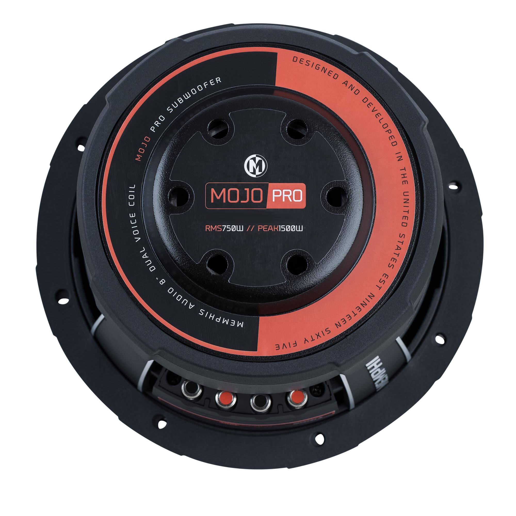 DESIGNED AND DEVELOPED IN THE UNITED STATES  
MOJO PRO SUBWOOFER  
MOJO PRO  
RMS750W // PEAK1500W  
MOJO PRO VOICE COIL  
10" ALUMINUM WOOD  
MADE IN THE USA  
SIXTY FIVE EMPHIS  
NINETEEN  
HIFI