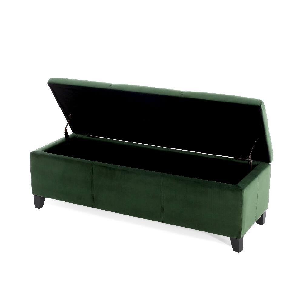 Alt View 8. Ropilly - Ropilly Forest Green Storage Ottoman Bench 51.25 Inch Upholstered Entryway Bench with Hidden Storage 300lbs Capacity - Forest Green.