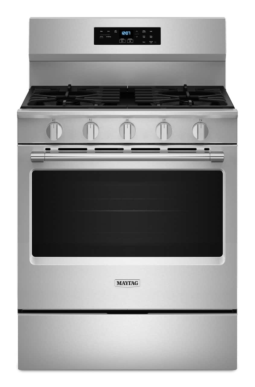 Maytag - 5.0 Cu. Ft. Freestanding Gas Range With No Preheat Air Fry and Air Baking - Stainless Steel - Front_Zoom