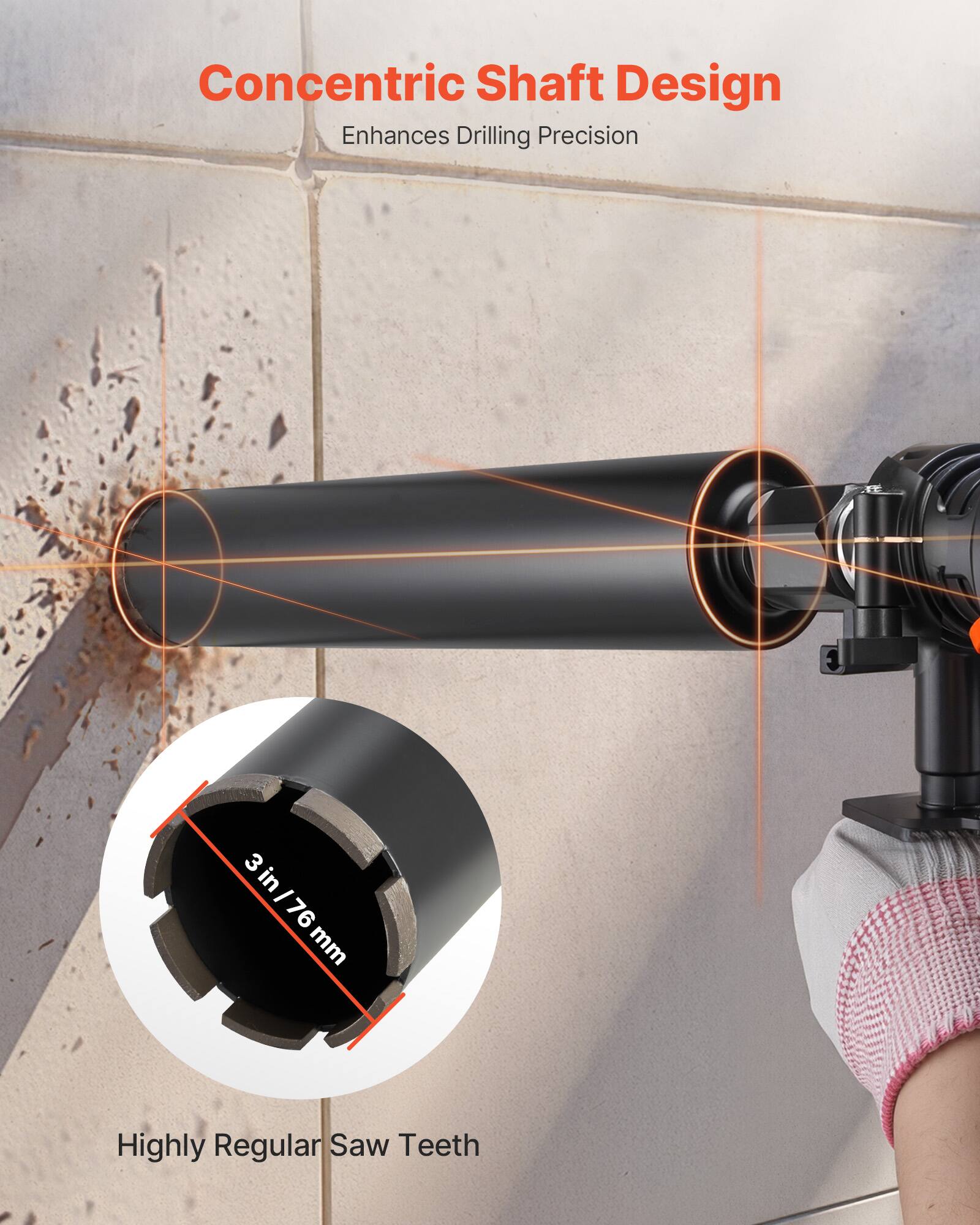 Concentric Shaft Design Enhances Drilling Precision

3 in / 76 mm

Highly Regular Saw Teeth