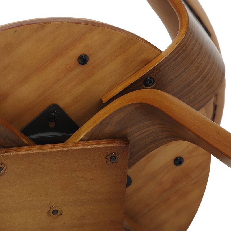 Alt View 7. LeisureMod - Brivo Modern Leather Upholstered Side Dining Chair with Open Back and Swivel for Home Living Room or Office - Brown.