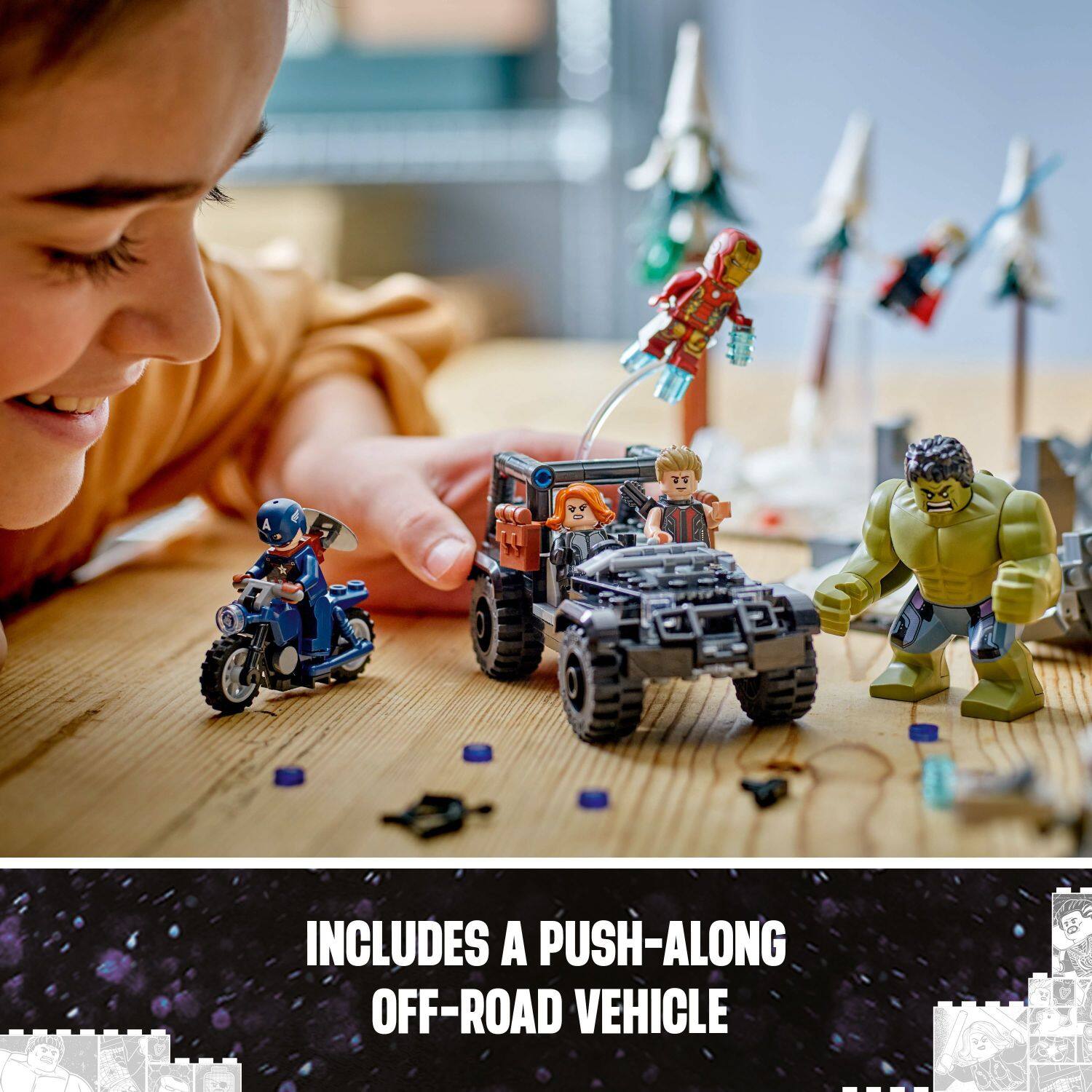 INCLUDES A PUSH-ALONG OFF-ROAD VEHICLE