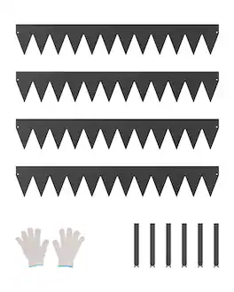 VEVOR - Steel Landscape Edging, 4 Packs 40 x 6 in Rust-Resistant Metal Landscape Edging, Bendable Garden Edging Border - Black