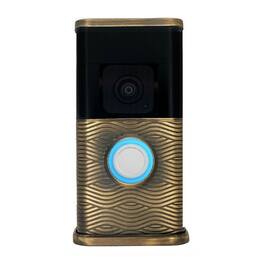Michael Healy - Waves Video Doorbell Cover (Ring 3, 3 Plus, 4, Battery Plus and Battery Pro) - Antique Brass