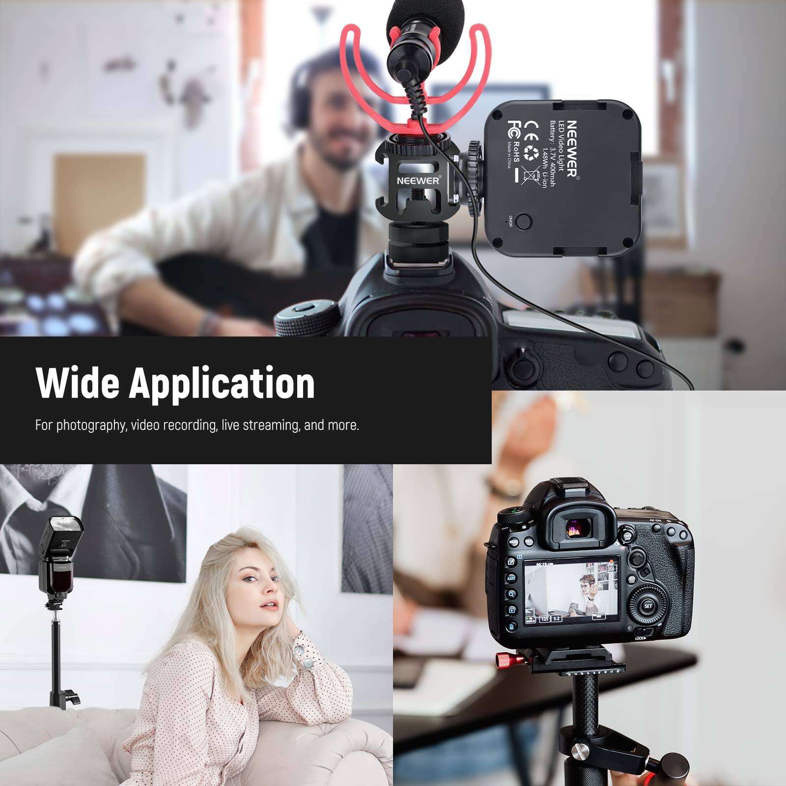 NEEWER H Baltery LID ii FCROHS RGHS CEO VAP STV LED Video Light

NEEWER: 100mah

Wide Application For photography, video recording, live streaming, and more.
