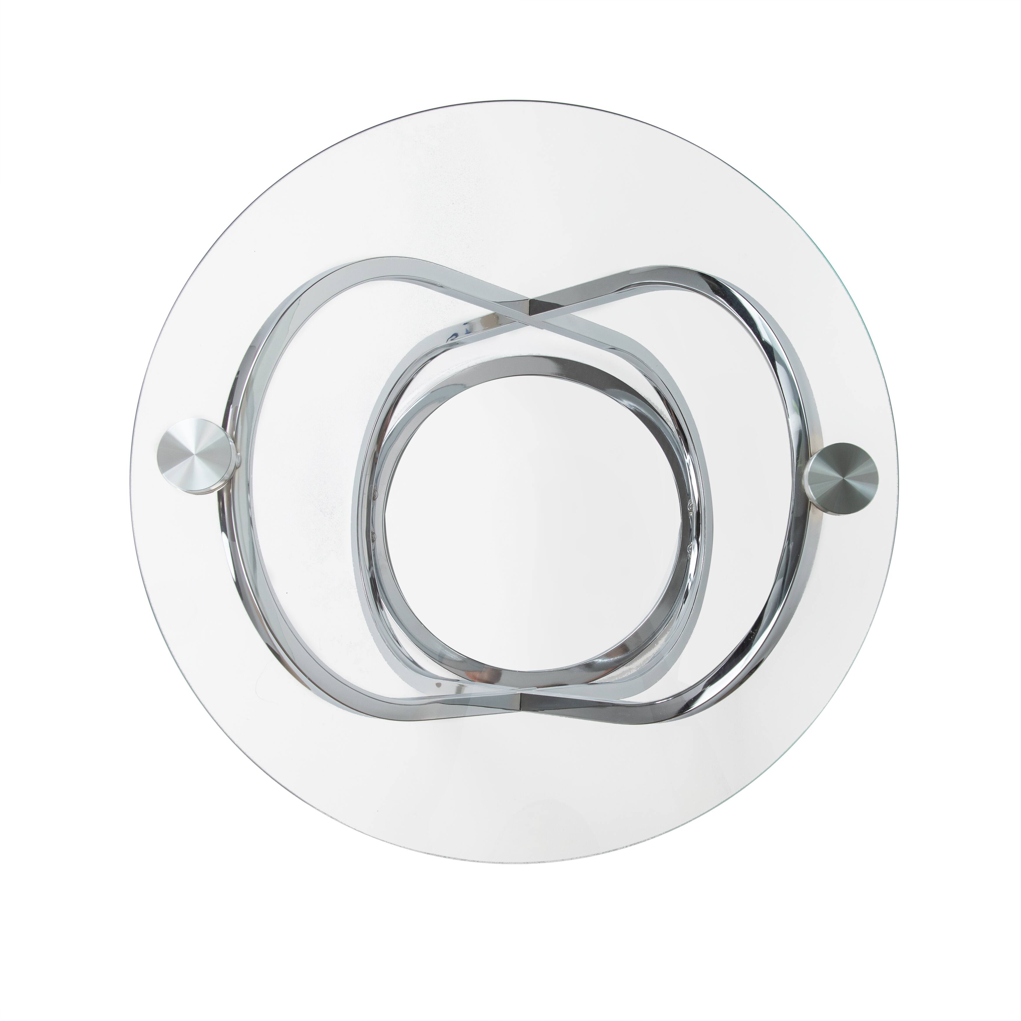 Alt View 7. Danya B - Danya B. Galaxy Chrome and Tempered Glass Round End Table - Silver.