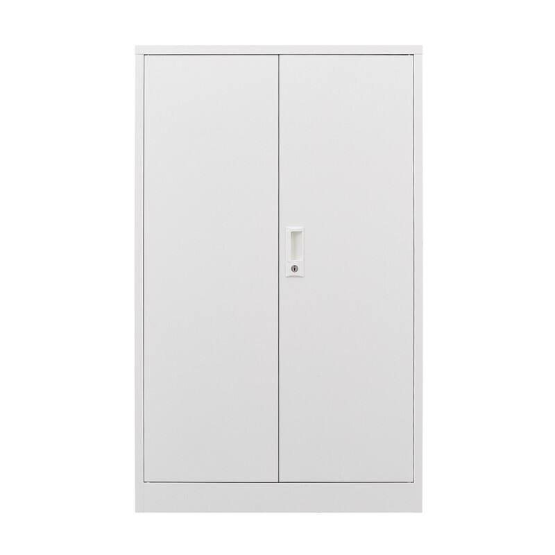 Angle. HTUTWOO - Storage Cabinet with Locking Doors - Adjustable Shelf, Folding Filing Storage Cabinet for Home Office, School, Garage - White.