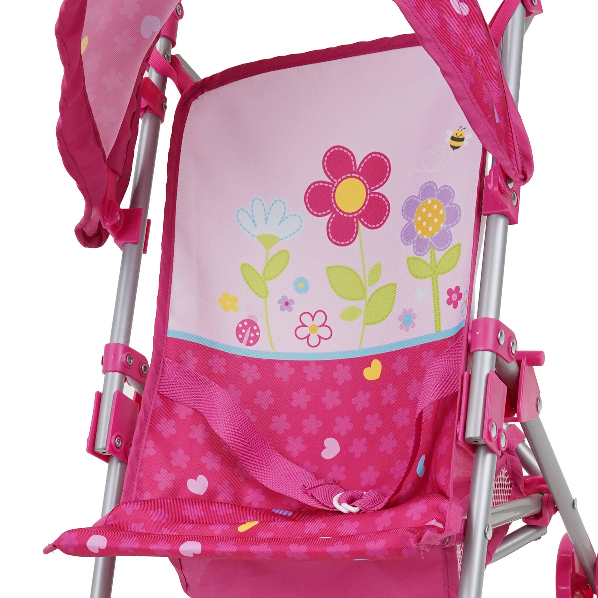 Alt View 1. 509 Crew - 509 Crew - Garden Doll Stroller W/ Retractable Canopy, Safety Harness, Storage Basket.