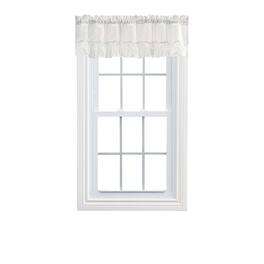 Ellis Curtain - Ellis Stacey 1.5" Rod Pocket High Quality Fabric Solid Color Window Ruffled Filler Valance 54"x13" - Ice cream