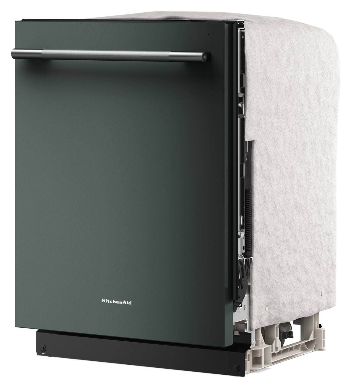 Left. KitchenAid - 24" Top Control Built-In Tub Dishwasher with Third Level Jet Rack, 40+ Total Wash Jets, 41 dBA - Juniper.