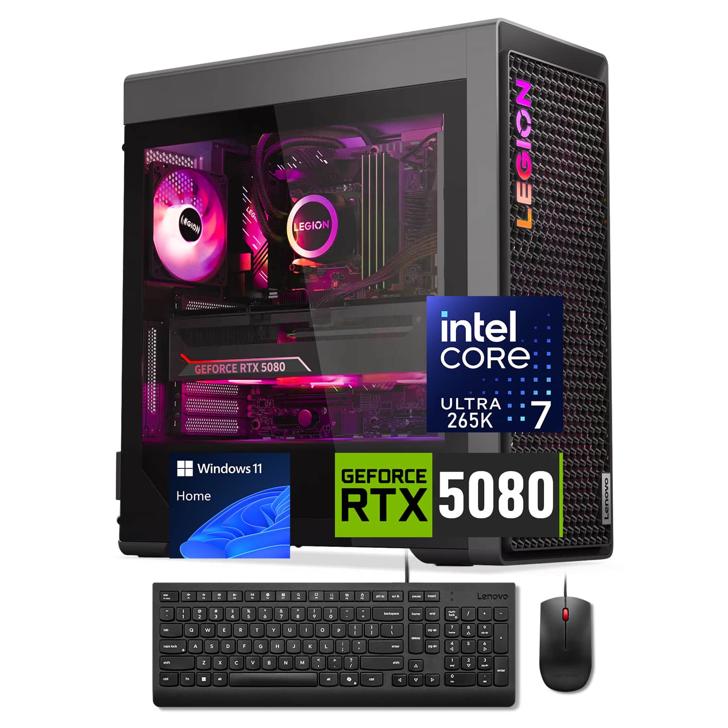 Lenovo - Upgraded - Legion T7 Gaming Tower Desktop - Intel Core Ultra 7 265K - NVIDIA GeForce RTX 5080 - 64GB RAM 2TB SSD - Wired M&K - Black price history on PriceWatchPro