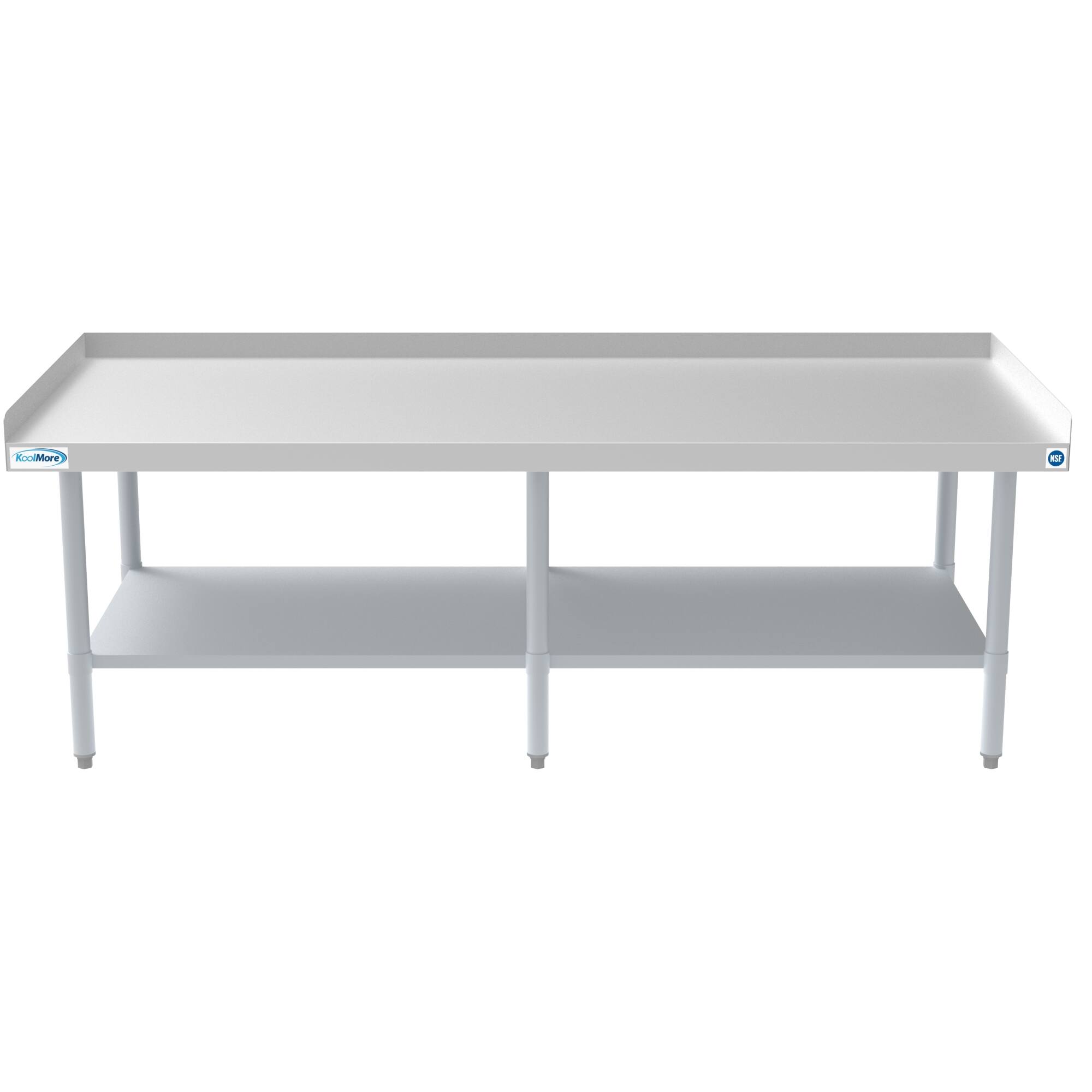 Angle. Koolmore - 30" x 72" 16-Gauge Stainless Steel Equipment Stand with Galvanized Undershelf, EQT-163072. - Silver.