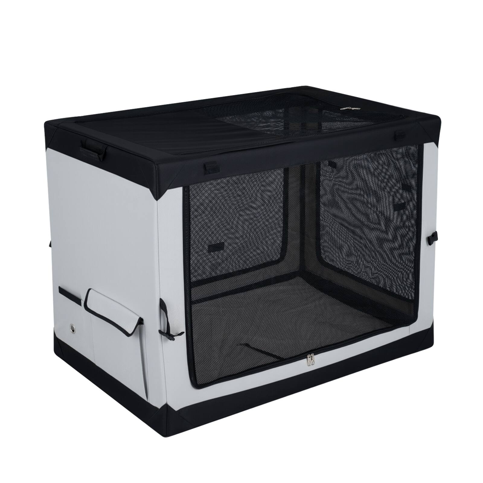 Alt View 9. Costway - Costway 42" x 28" x 32" Portable Collapsible Soft Dog Crate with 4 Mesh Doors Removable Mat Storage Pocket.