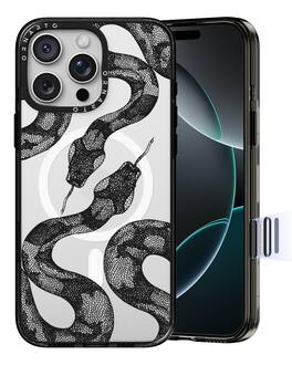 Ornarto - Vistique for iPhone 16 Pro Max Case 6.9",Compatible with MagSafe,Clear Glossy Pattern Phone Case - Twin Python